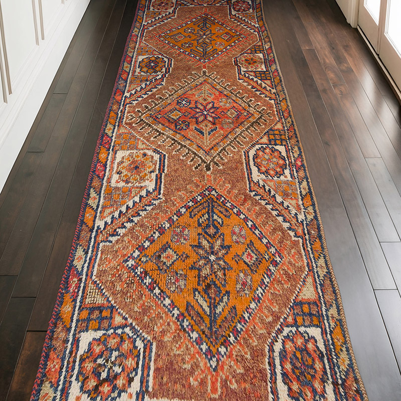 Vintage Tribal Runner Rug - 3' 7" x 10'  (43" x 120") - K0070420