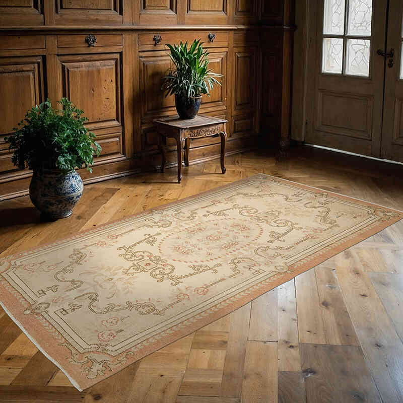 Alfombra Vintage Turca Anudada a Mano - 113 cm x 223 cm - K0070426