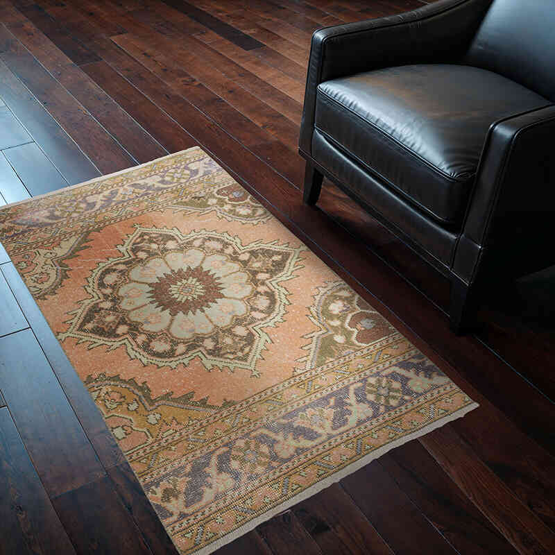Alfombra Vintage Turca Anudada a Mano - 84 cm x 135 cm - K0070449