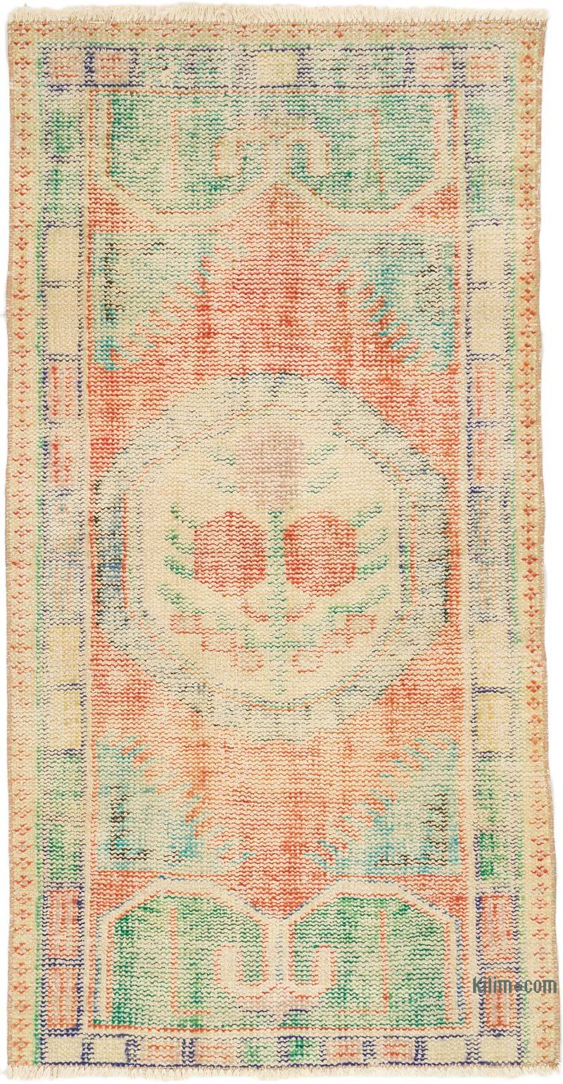 Alfombra Vintage Turca Anudada a Mano - 76 cm x 143 cm - K0070450