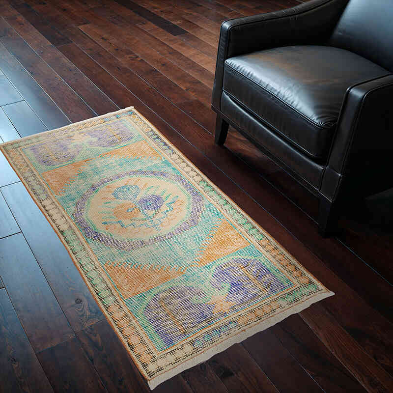 El Dokuma Vintage Halı - 77 cm x 142 cm - K0070453