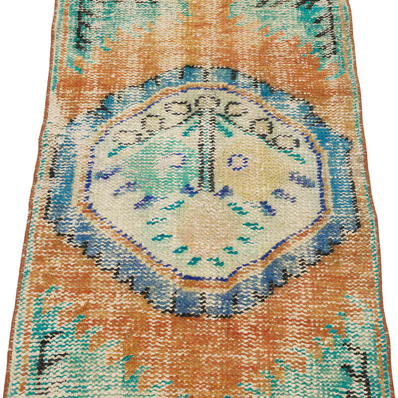 Alfombra Vintage Turca Anudada a Mano - 59 cm x 130 cm - K0070454