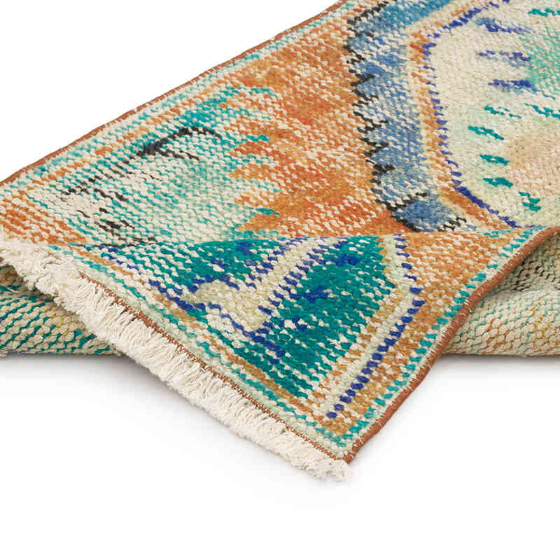 Alfombra Vintage Turca Anudada a Mano - 59 cm x 130 cm - K0070454