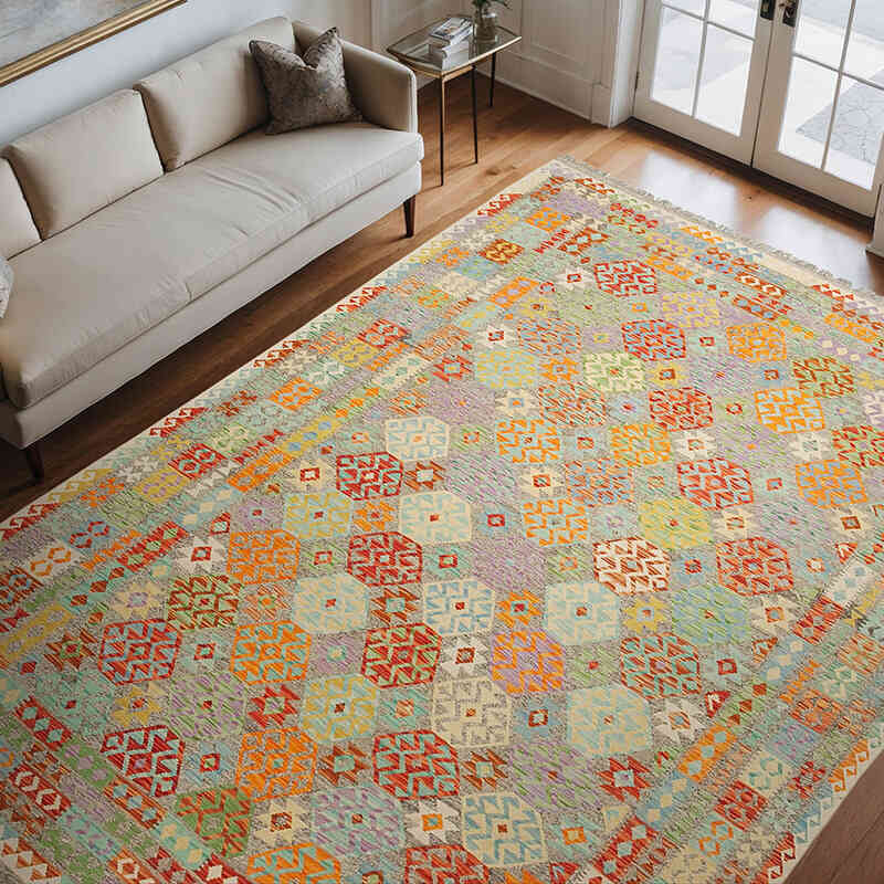 Nueva Alfombra Kilim afgana - 254 cm x 347 cm - K0070466