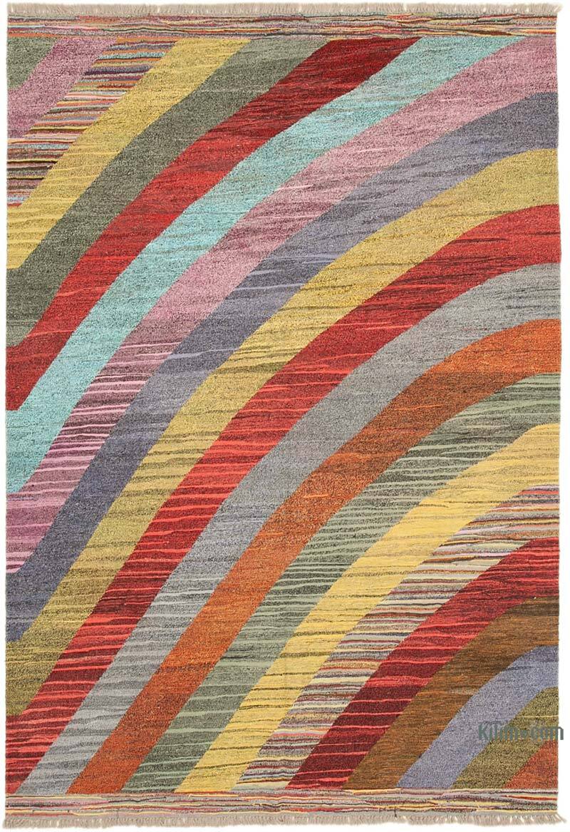 New Turkish Handwoven Kilim Rug - 7' 3" x 10' 6" (87" x 126") - K0070491