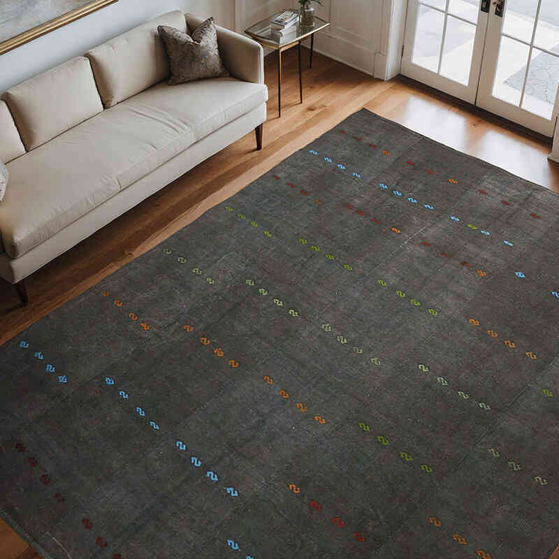 Vintage Anatolian Hemp Kilim Rug - 9' 10" x 12' 2" (118" x 146") - K0070499