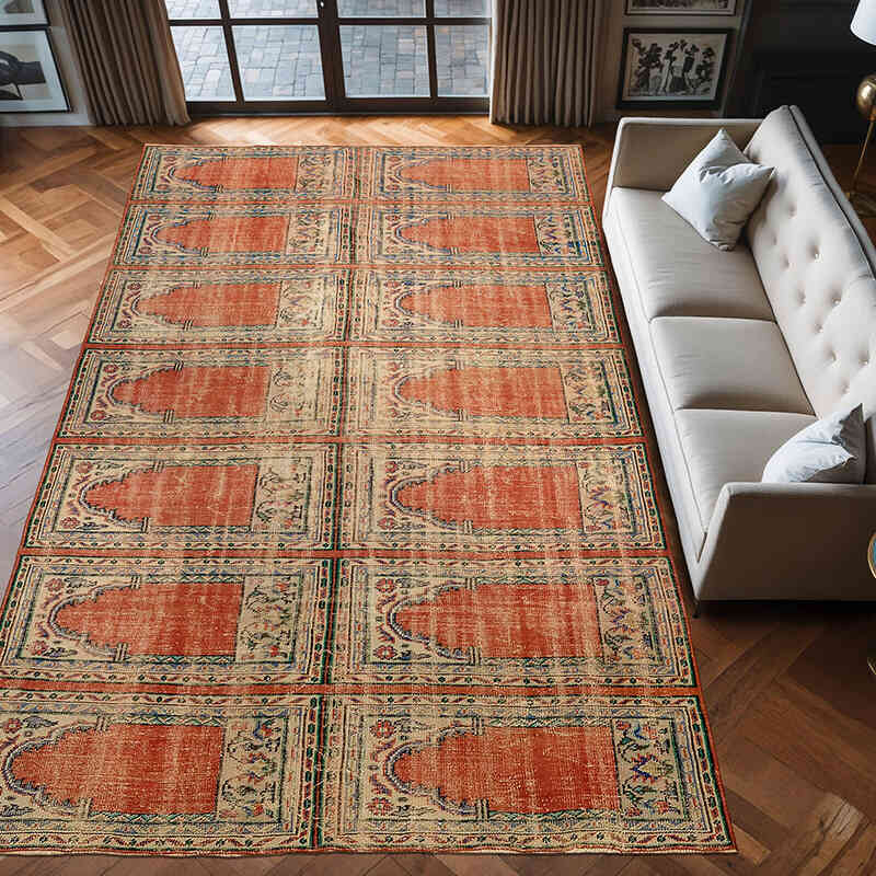 El Dokuma Vintage Halı - 226 cm x 385 cm - K0070505