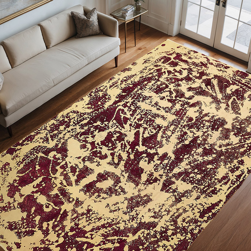 Alfombra Oriental Vintage Teñida a Mano Sobretintada - 226 cm x 343 cm - K0070519