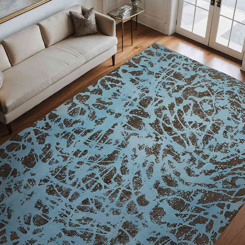 Alfombra Oriental Vintage Teñida a Mano Sobretintada - 272 cm x 370 cm - K0070521