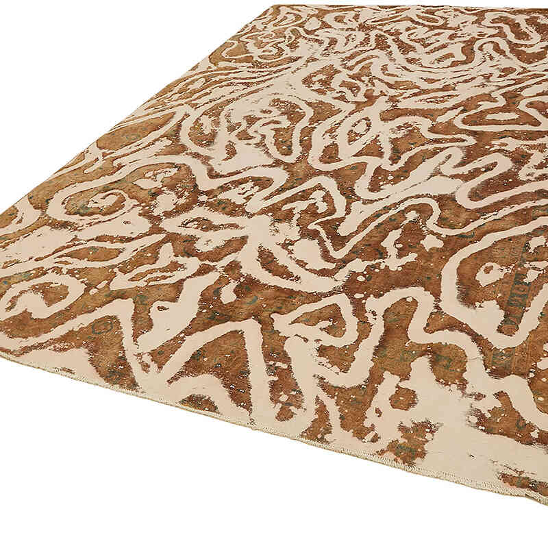 Alfombra Oriental Vintage Teñida a Mano Sobretintada - 259 cm x 350 cm - K0070526