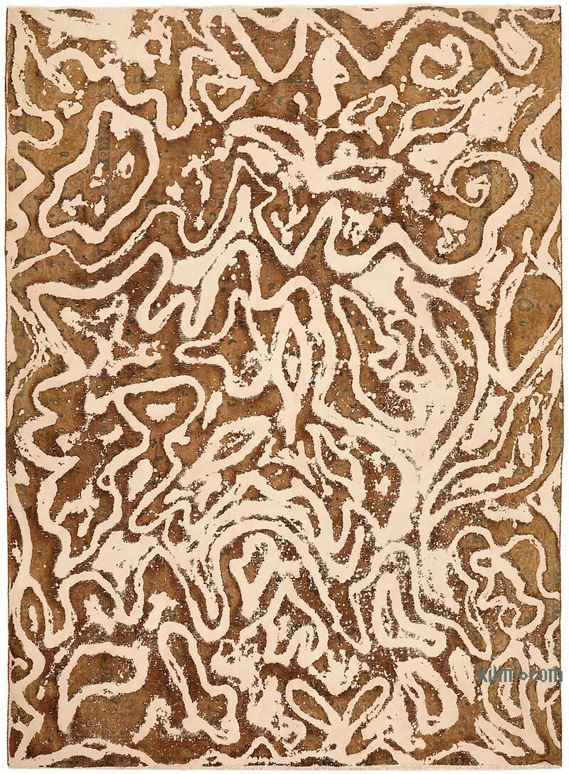 Alfombra Oriental Vintage Teñida a Mano Sobretintada - 259 cm x 350 cm - K0070526