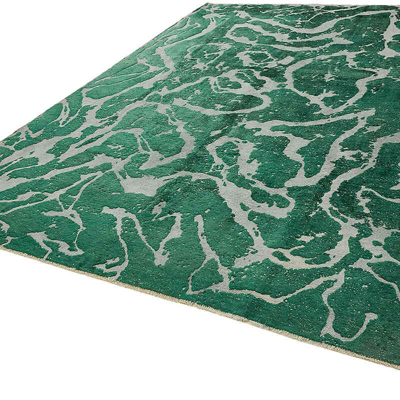 Overdyed Vintage Hand-knotted Oriental Rug - 9' 2" x 11' 11" (110" x 143") - K0070531