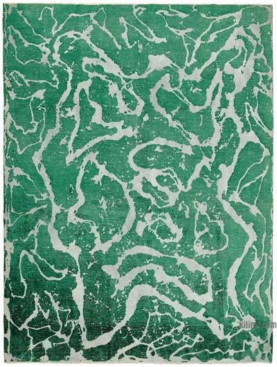 Overdyed Vintage Hand-knotted Oriental Rug - 9' 2" x 11' 11" (110" x 143")