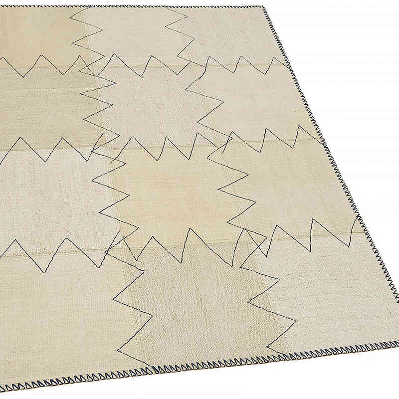 Alfombra Kilim de Cáñamo con Patchwork - 93 cm x 127 cm - K0070542