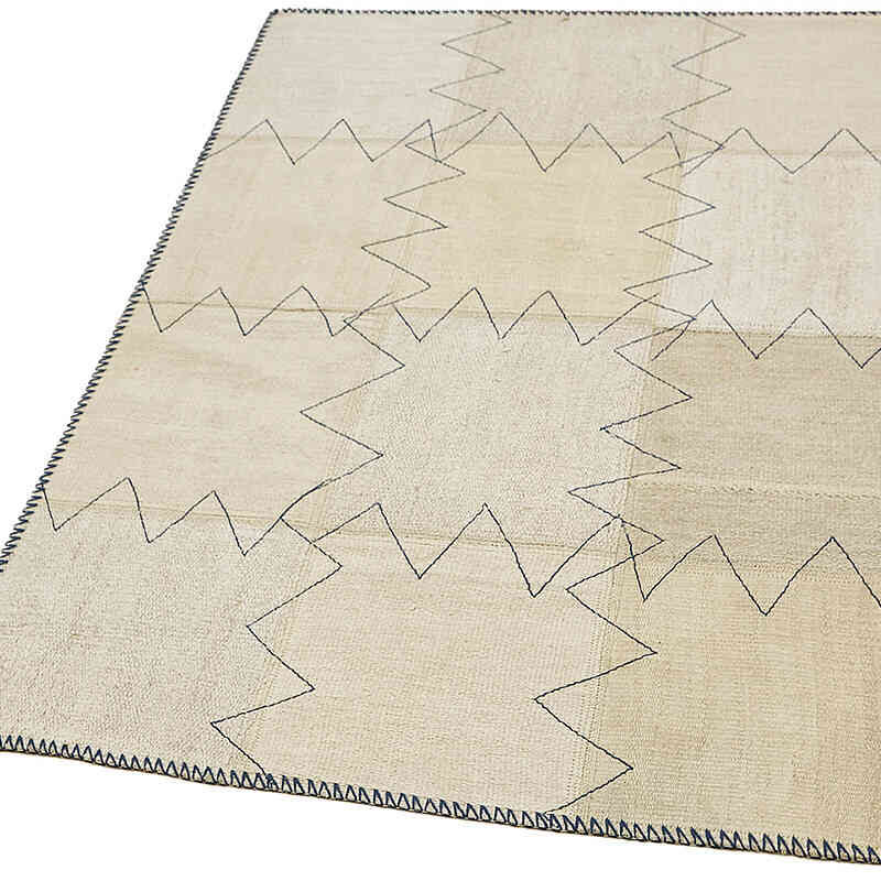 Alfombra Kilim de Cáñamo con Patchwork - 93 cm x 127 cm - K0070542