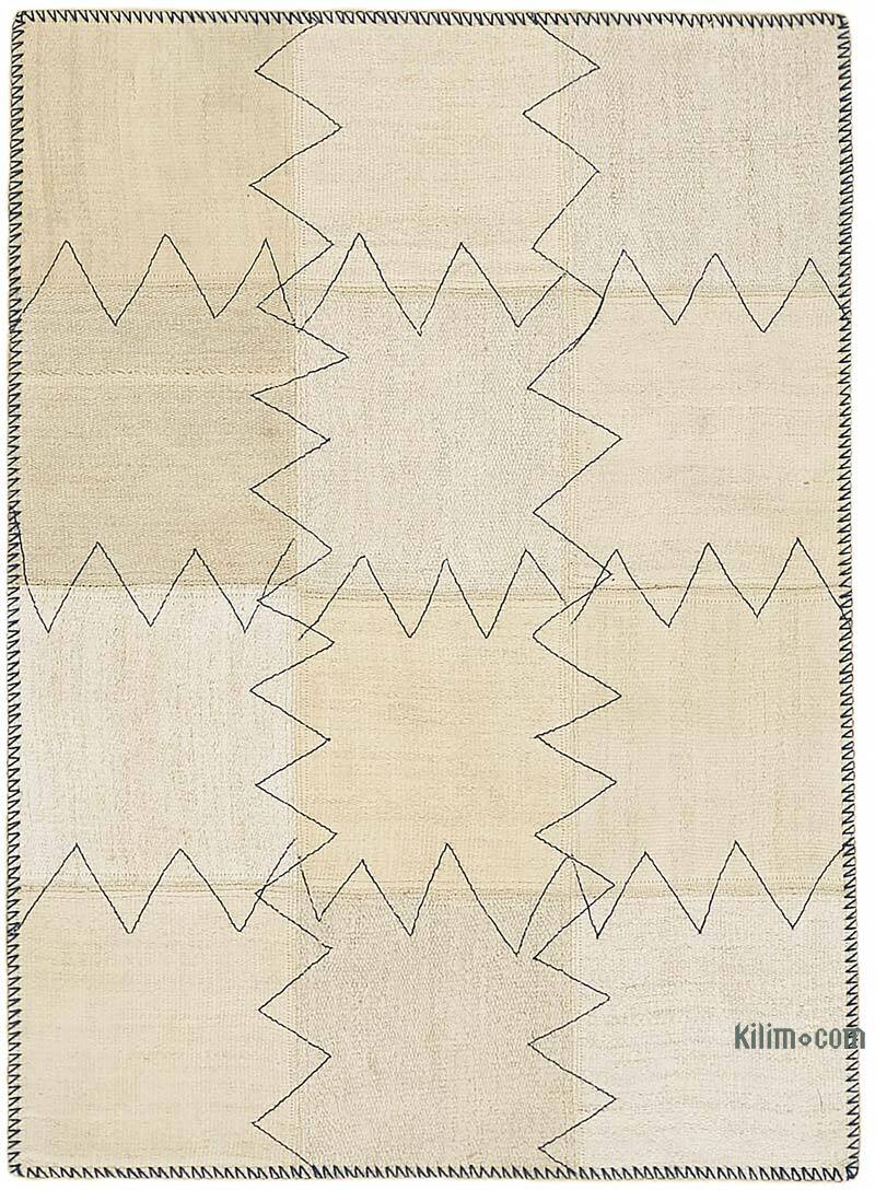 Alfombra Kilim de Cáñamo con Patchwork - 93 cm x 127 cm - K0070542