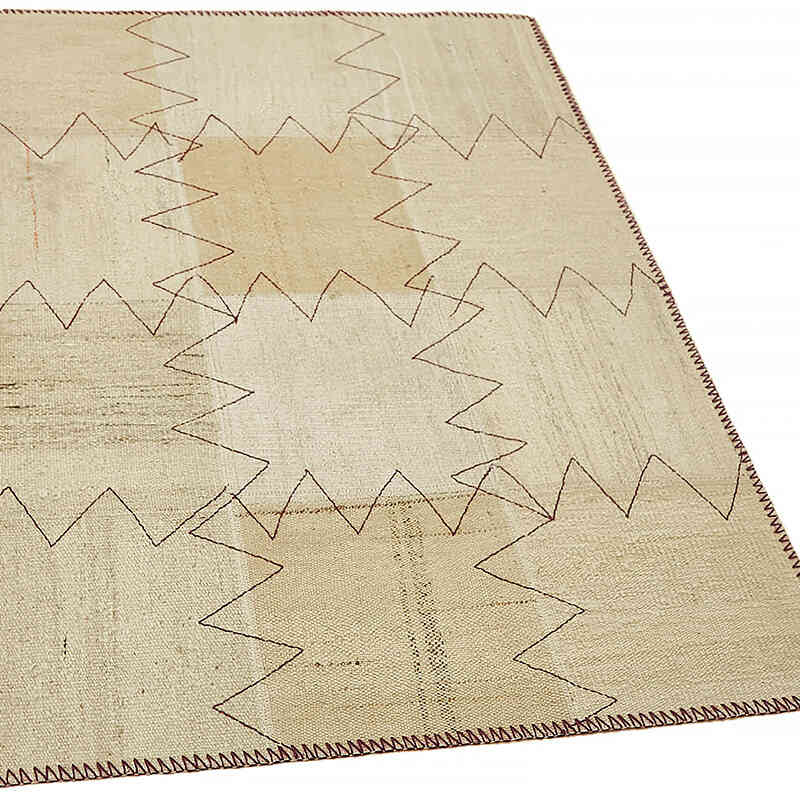 Alfombra Kilim de Cáñamo con Patchwork - 93 cm x 127 cm - K0070545