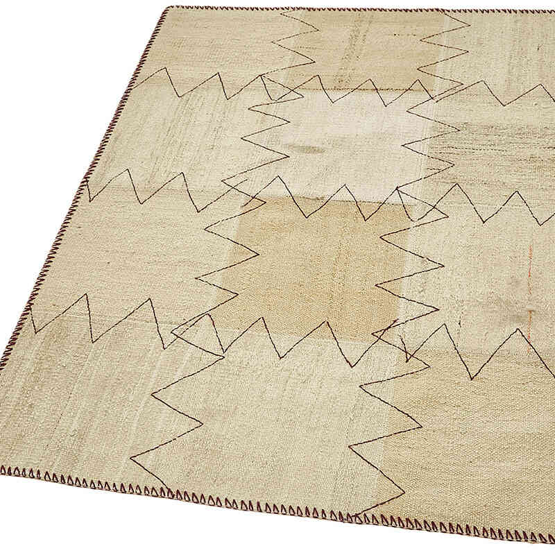 Alfombra Kilim de Cáñamo con Patchwork - 93 cm x 127 cm - K0070545