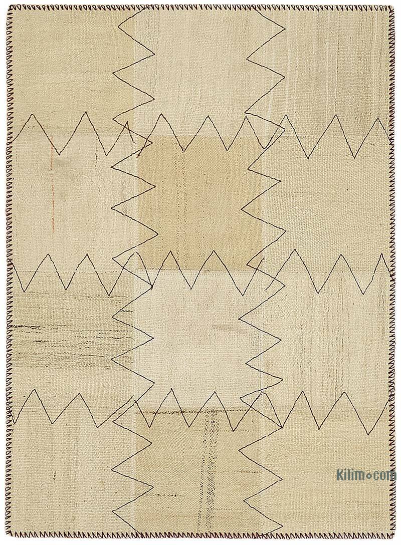 Alfombra Kilim de Cáñamo con Patchwork - 93 cm x 127 cm - K0070545