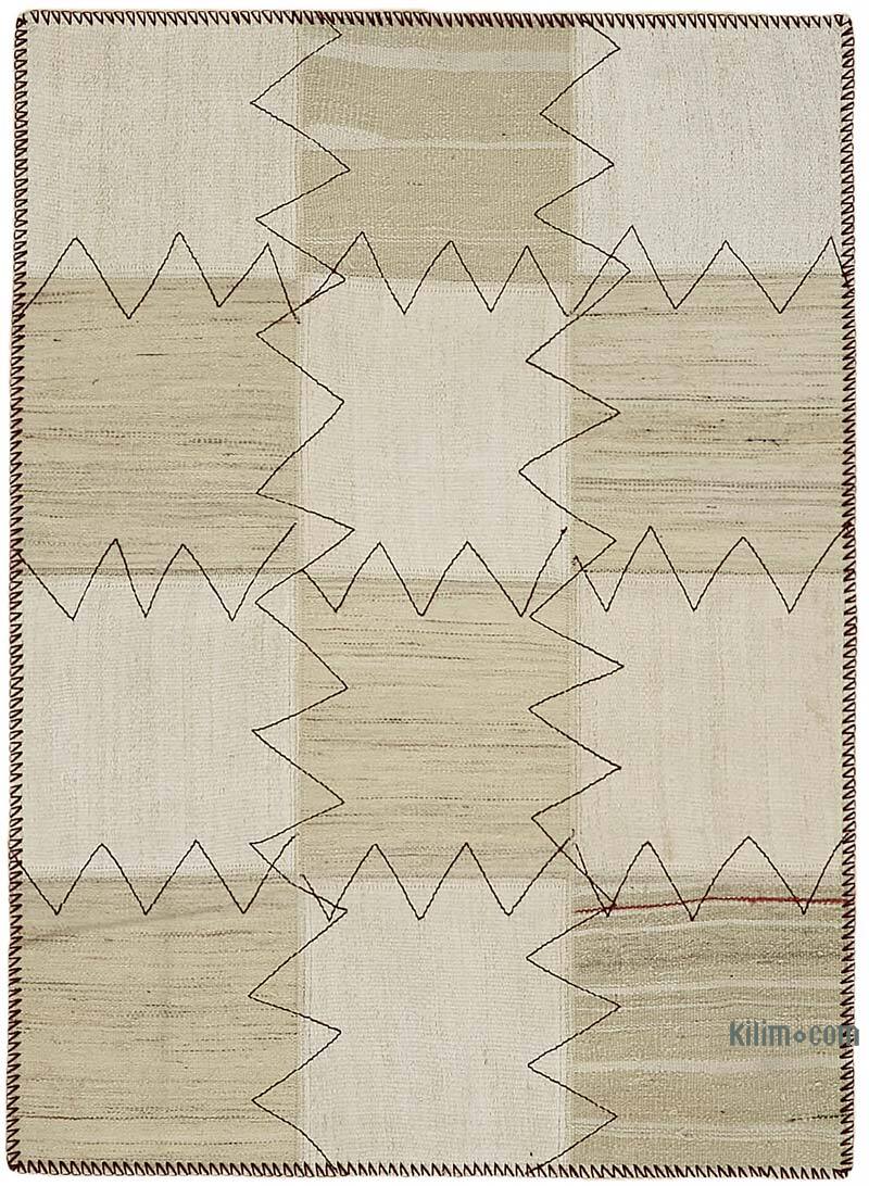 Alfombra Kilim de Cáñamo con Patchwork - 93 cm x 128 cm - K0070551