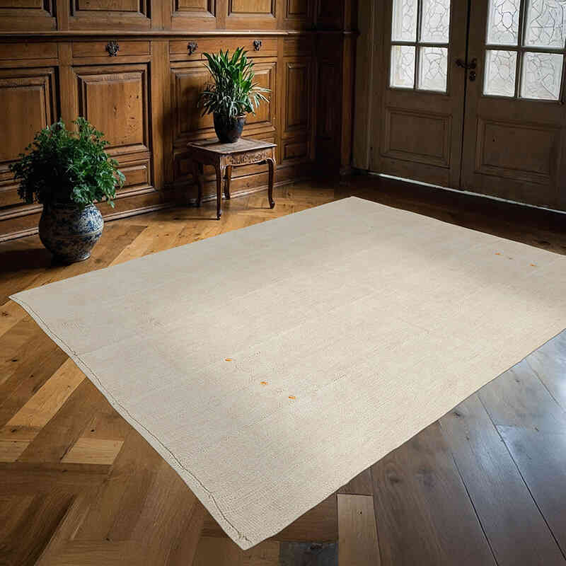 Vintage Anatolian Hemp Kilim Rug - 5' 11" x 7' 5" (71" x 89") - K0070560