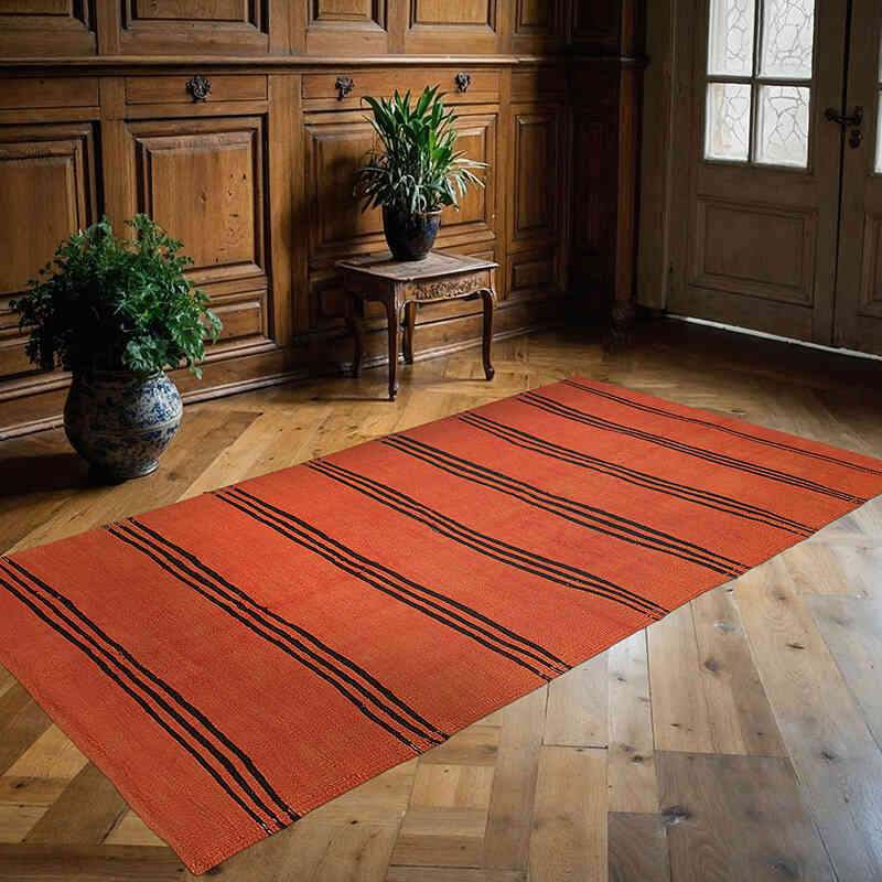 Vintage Anatolian Hemp Kilim Rug - 4' 8" x 8' 8" (56" x 104") - K0070562