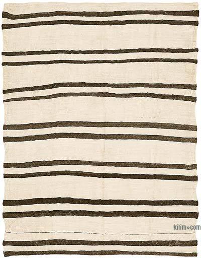 Vintage Anatolian Hemp Kilim Rug - 5' 5" x 6' 7" (65" x 79")