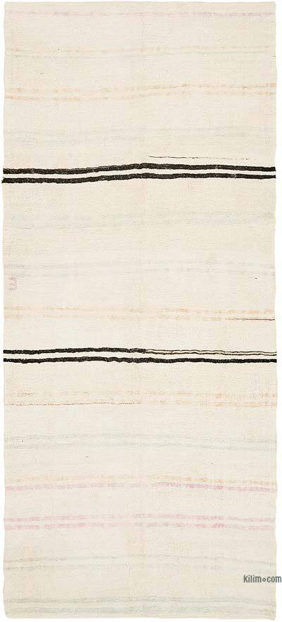 Vintage Anatolian Hemp Kilim Rug - 5' 2" x 11' 8" (62" x 140")