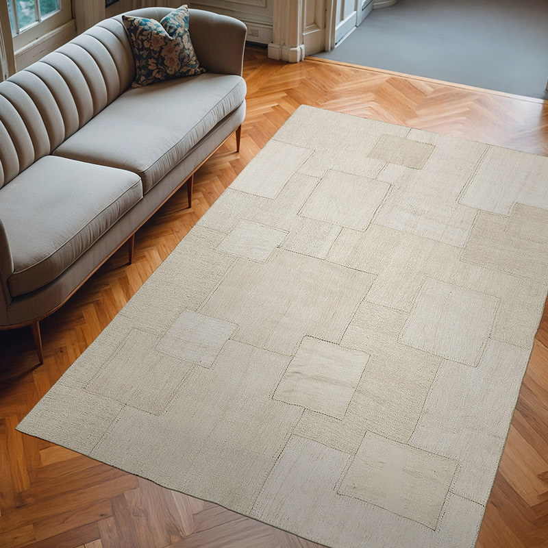 Patchwork Hemp Kilim Rug - 6' 7" x 9' 10" (79" x 118") - K0070596