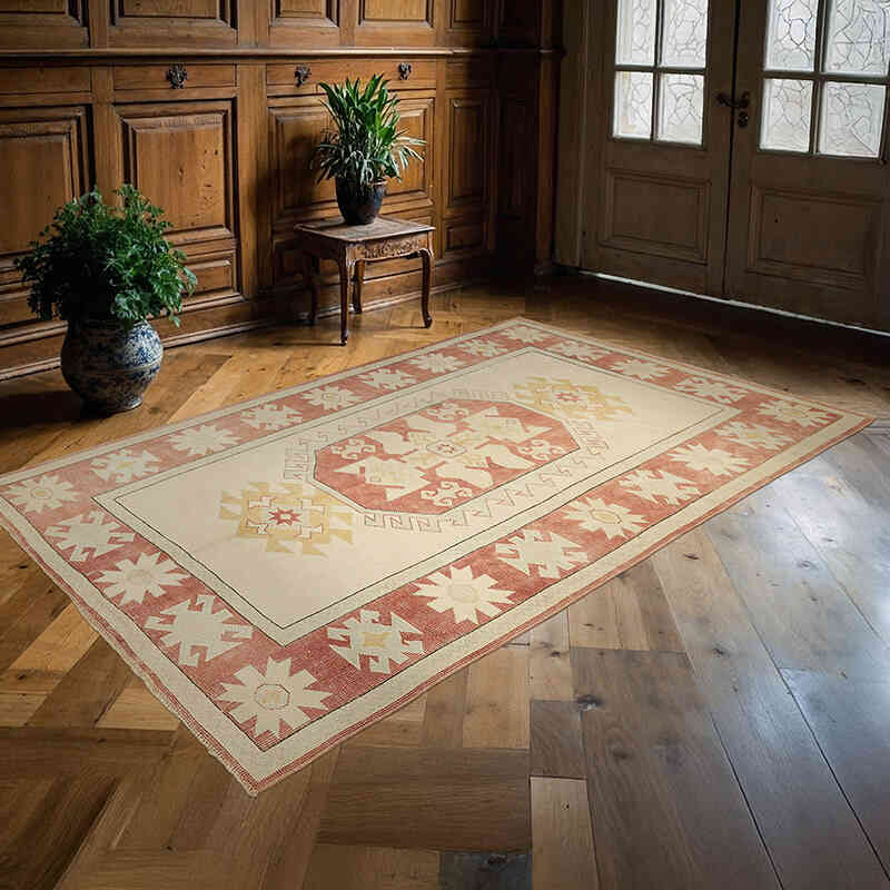 Vintage Turkish Hand-Knotted Rug - 5' 4" x 8'  (64" x 96") - K0070659