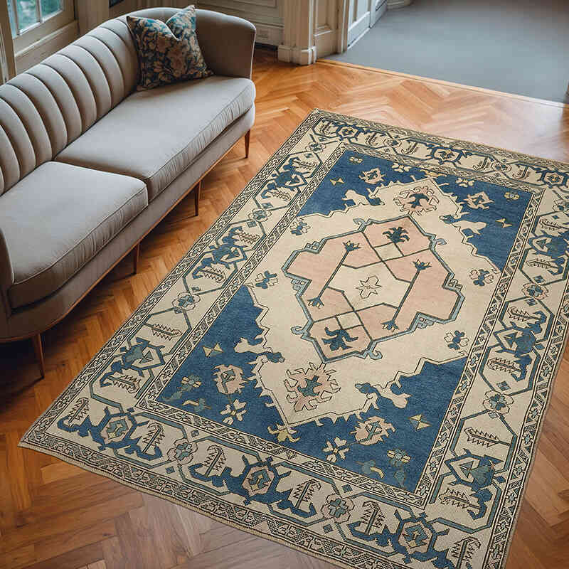 Alfombra Vintage Turca Anudada a Mano - 192 cm x 280 cm - K0070666