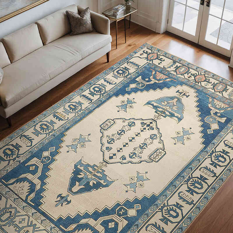 Alfombra Vintage Turca Anudada a Mano - 240 cm x 357 cm - K0070687