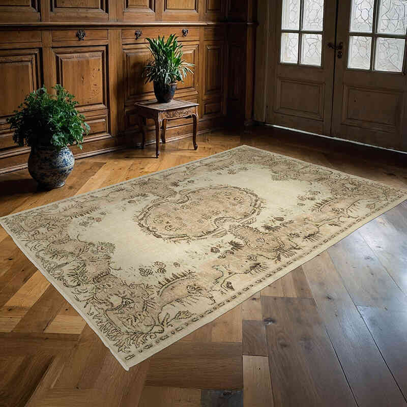 Vintage Turkish Hand-Knotted Rug - 5' 9" x 8' 7" (69" x 103") - K0070754