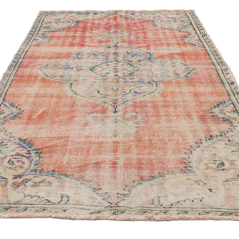 Alfombra Vintage Turca Anudada a Mano - 141 cm x 271 cm - K0070791