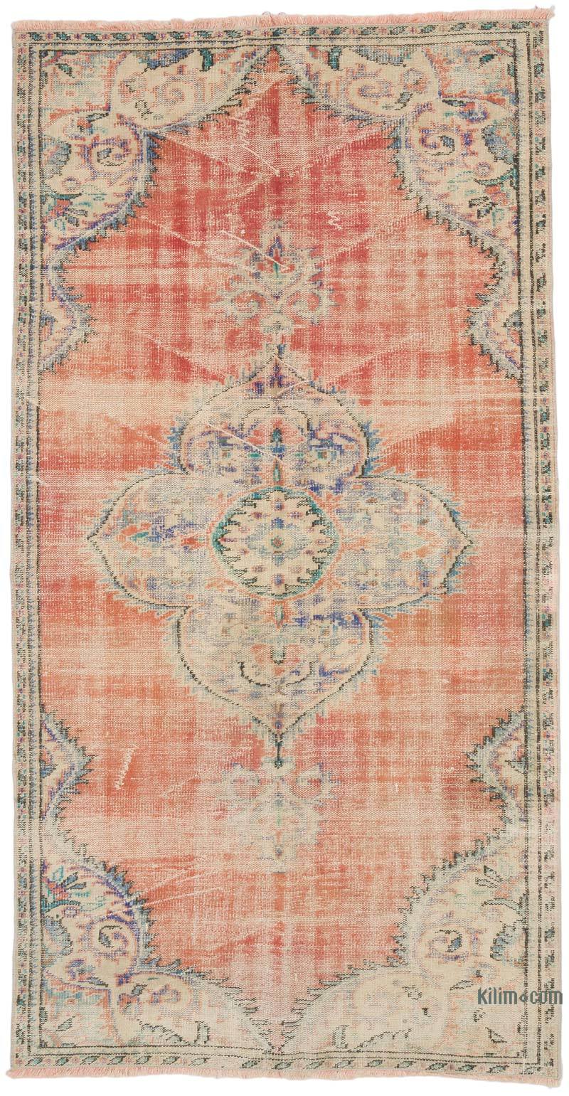 Alfombra Vintage Turca Anudada a Mano - 141 cm x 271 cm - K0070791