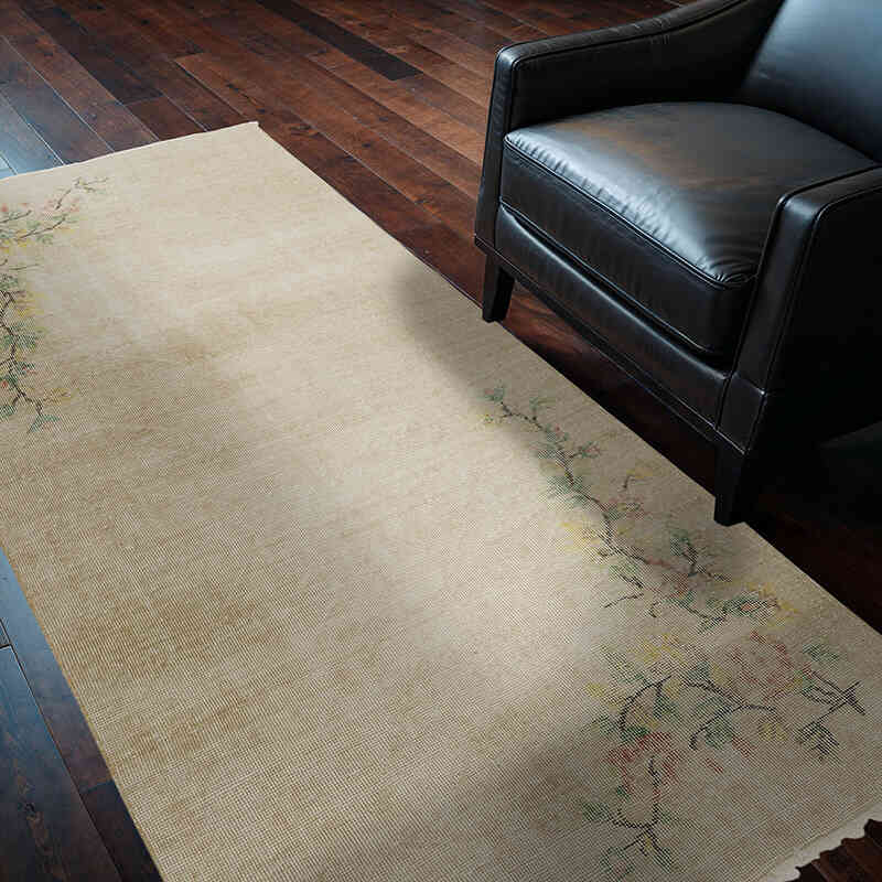 Vintage Turkish Hand-Knotted Rug - 3' 8" x 7'  (44" x 84") - K0070793