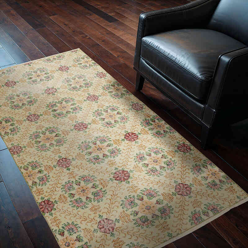 El Dokuma Vintage Halı - 110 cm x 190 cm - K0070805