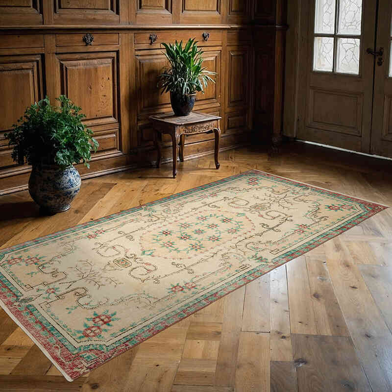 El Dokuma Vintage Halı - 110 cm x 223 cm - K0070806