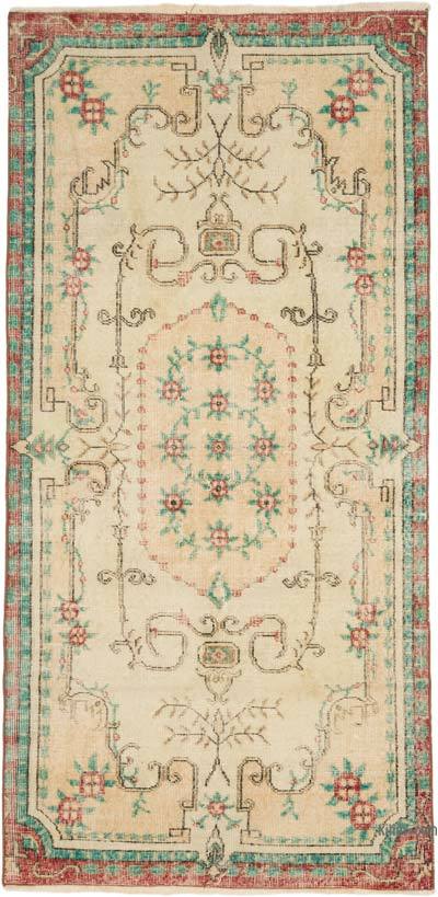 Vintage Turkish Hand-Knotted Rug - 3' 7" x 7' 4" (43" x 88")