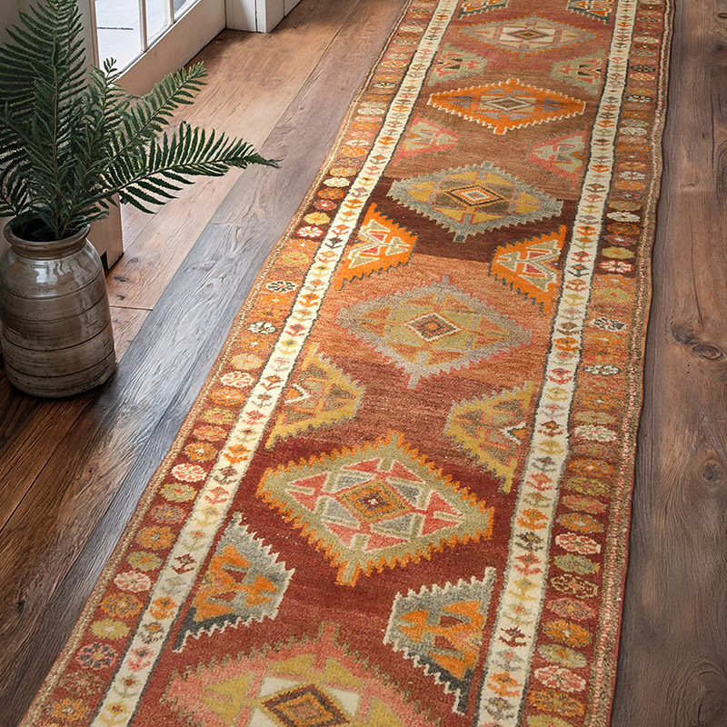 Vintage Tribal Runner Rug - 2' 11" x 11' 3" (35" x 135") - K0070823