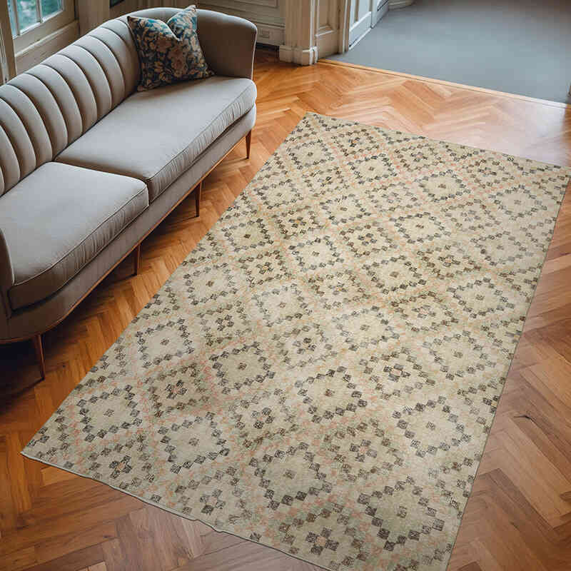 Alfombra Vintage Turca Anudada a Mano - 187 cm x 310 cm - K0070827