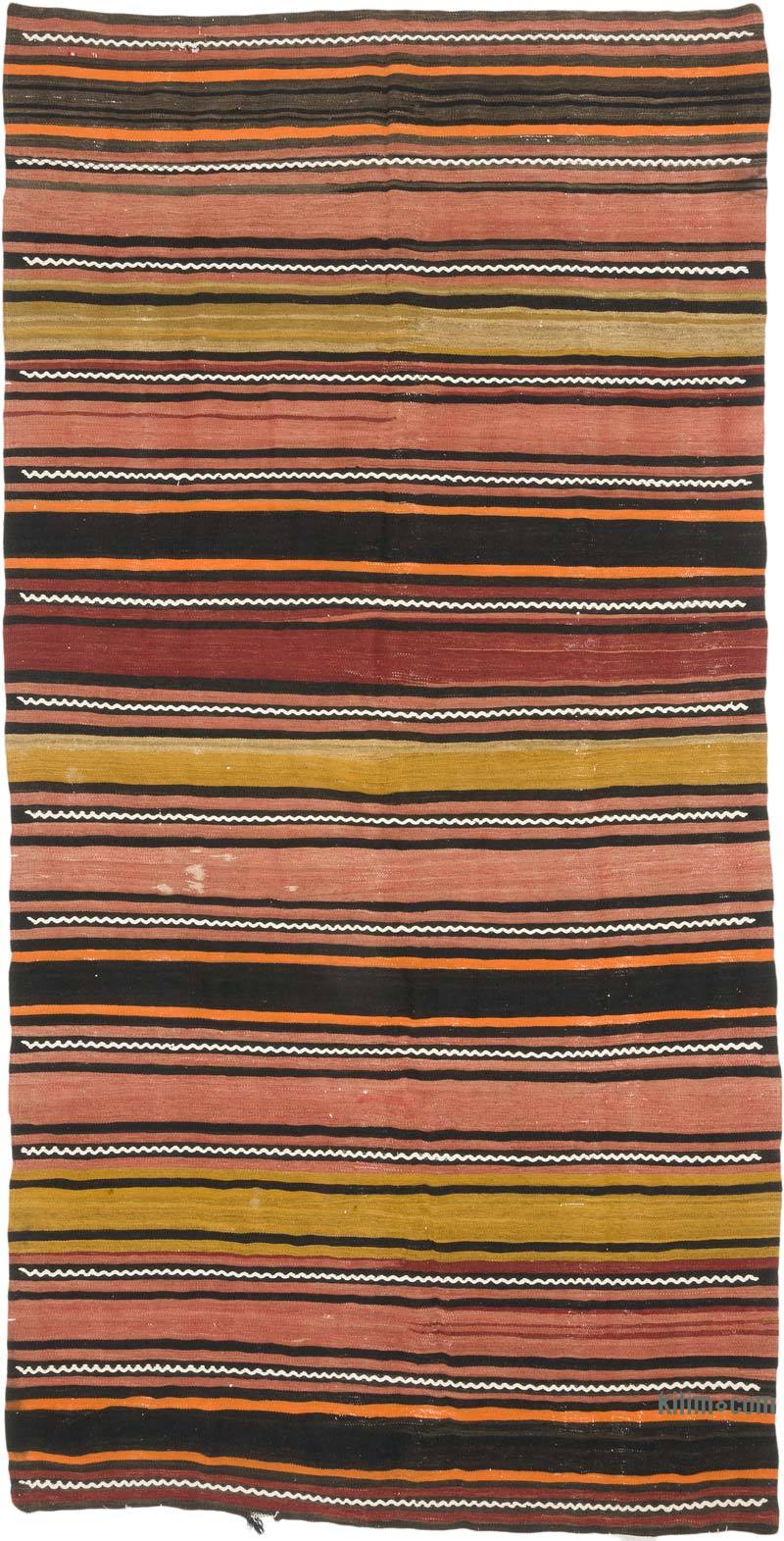 Vintage Turkish Kilim Rug - 5' 3" x 10' 3" (63" x 123") - K0070834