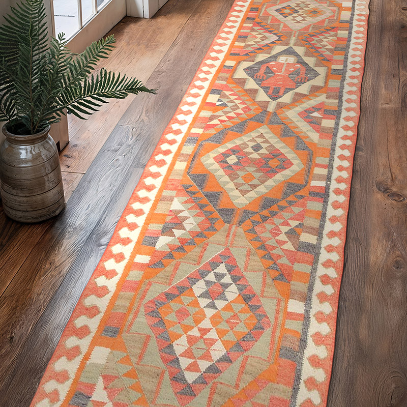 Vintage Anadolu Kilim Yolluk - 95 cm x 365 cm - K0070835