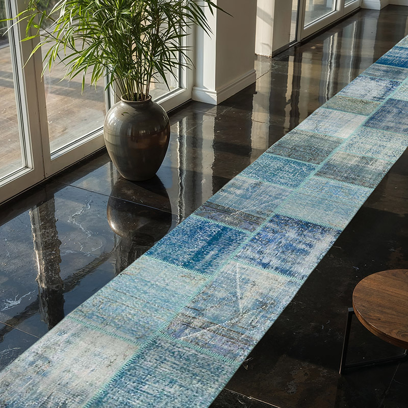 Boyalı Patchwork Halı - 81 cm x 745 cm - K0070850