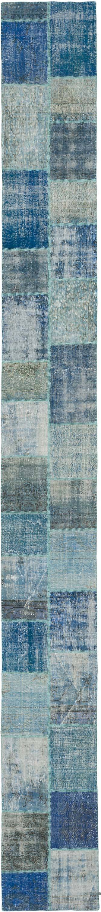 Patchwork Hand-Knotted Turkish Runner - 2' 8" x 24' 5" (32" x 293")
