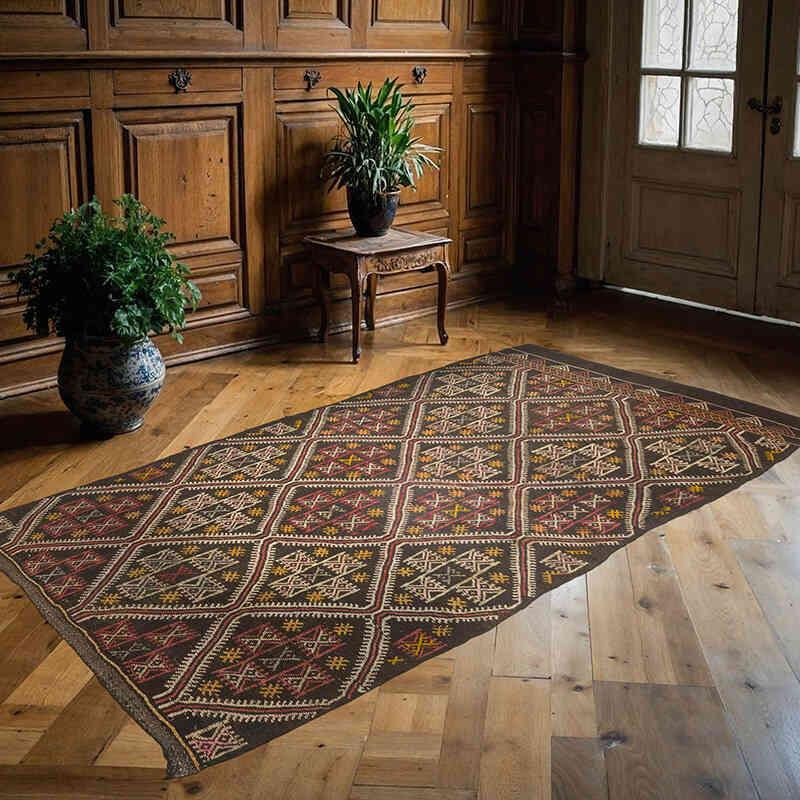 Vintage Anatolian Jijim Rug - 4' 1" x 7' 8" (49" x 92") - K0070857
