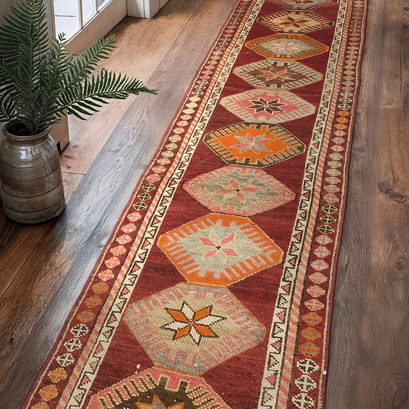 Alfombra Vintage de pasillo - 84 cm x 370 cm - K0070874