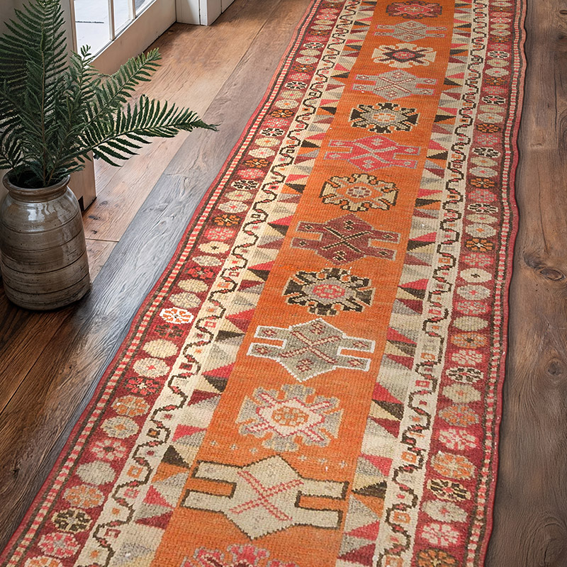 Vintage Tribal Runner Rug - 2' 11" x 10' 11" (35" x 131") - K0070908