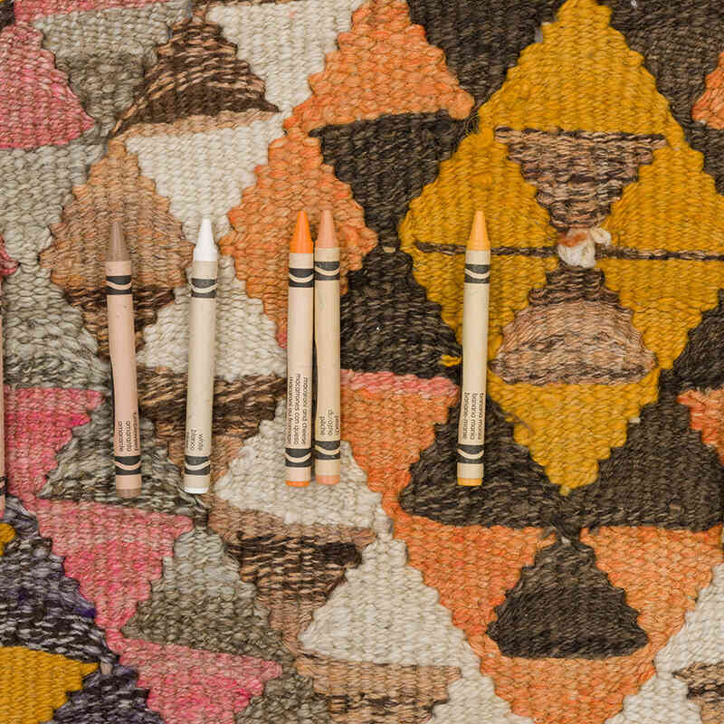 Alfombra Kilim Tribal Vintage - 95 cm x 350 cm - K0070912