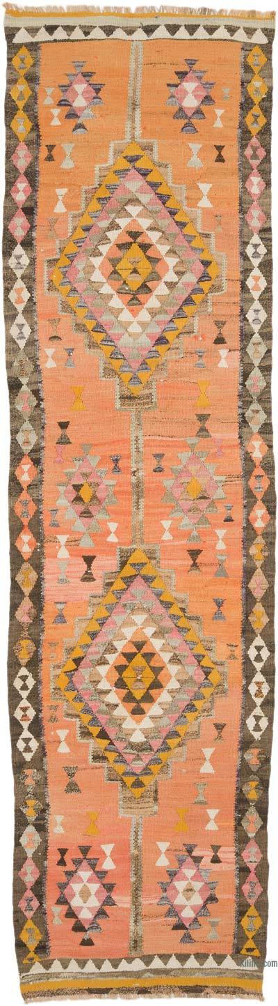 Vintage Tribal Kilim Runner - 3' 1" x 11' 6" (37" x 138")